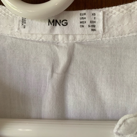 MNG Mango White Cotton Dress XS/2 - Picture 2 of 9